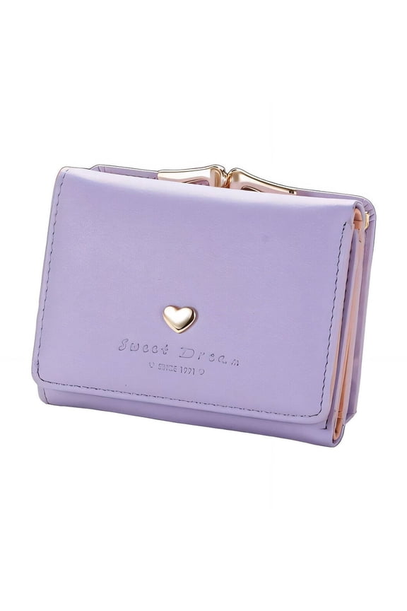 Small Wallets Woman Cute Pattern Print Wallet Women Small Fresh and Lovely Style Card Holder for Women Purple