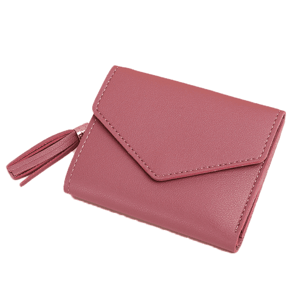 GASTROPOD Small Wallets Woman Wallet Card Holder Handheld Card Holder Wallet for Women Short Tassel Pendant Small Wallet for Women Wallet for Girls Dark Pink