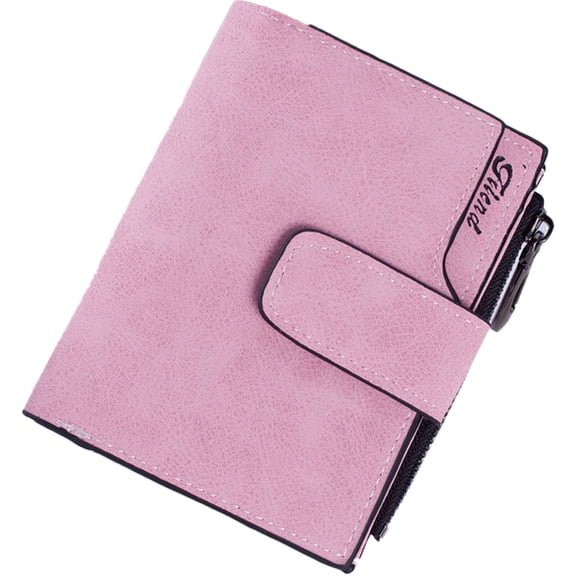 GASTROPOD Small Womens Wallet Korean Retro Style Small Wallet Smooth Zipper Small Wallet for Women Pink