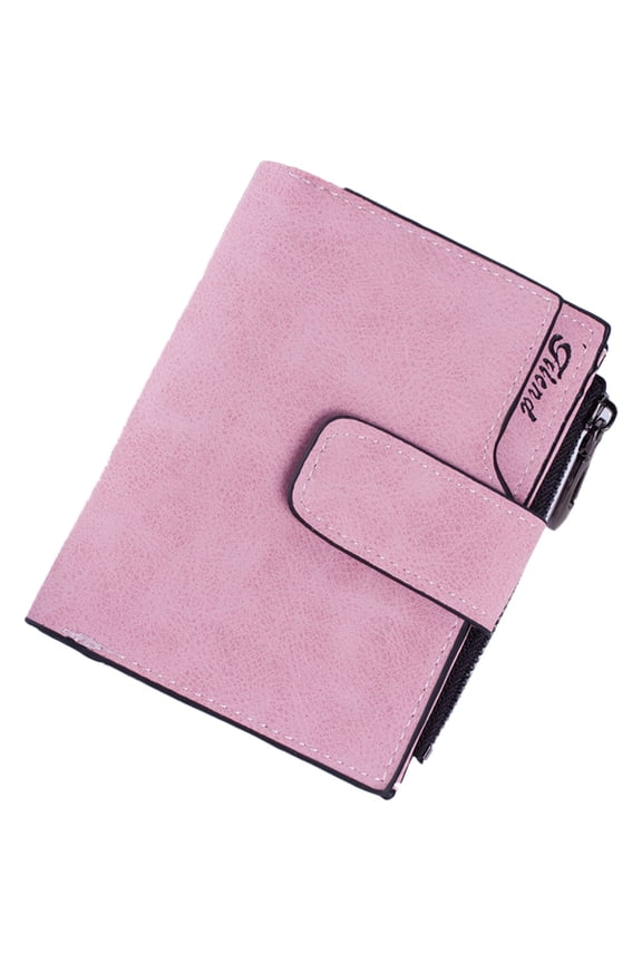 Small Womens Wallet Korean Retro Style Small Wallet Smooth Zipper Small Wallet for Women Pink