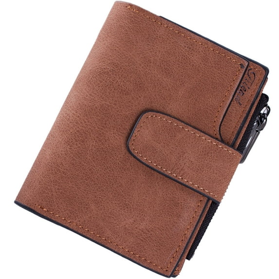 GASTROPOD Small Womens Wallet Smooth Zipper Small Wallet Korean Retro Style Small Wallet for Women Brown