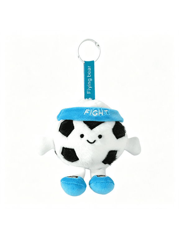 Soccer Keychain Gift Plush Bag Charm Soft Stuffed Football Key Ring Backpack Accessories Cute Sports Keychain Pendant Soft Stuffed Soccer Keychain