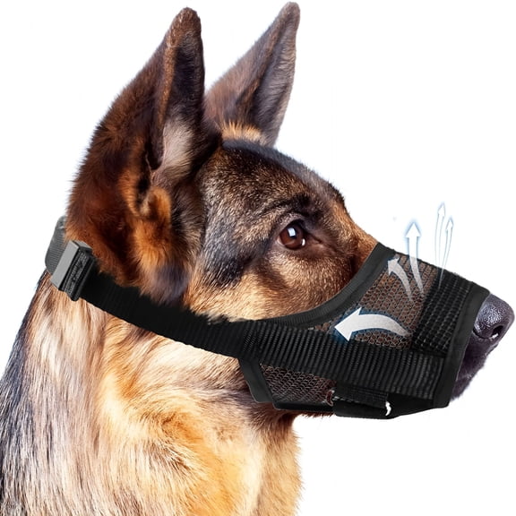 GASTROPOD Soft Basket Muzzle for Large Dogs,Breathable Mesh Dog Muzzle for Biting And Barking Prevention,Adjustable Comfort Fit for Vet Visits,Grooming,And Training