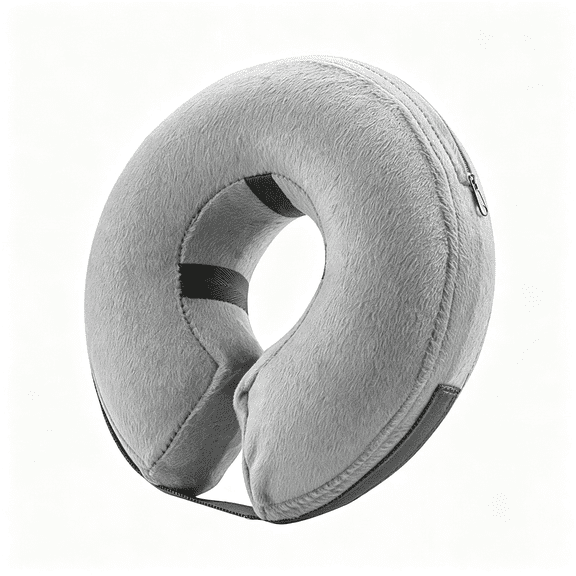 GASTROPOD Soft Inflatable Dog Cat Cone Collar - Pet Recovery & Protective Dog Neck Collar for Medium Dogs Cats to Prevent Scratching, Licking (Grey, Medium)