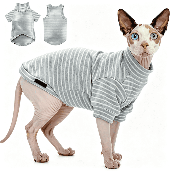 GASTROPOD Sphynx Cat Sweater Soft Warm Long Sleeve Fleece for Cats&Small Dogs, Dog Fleece Sweater