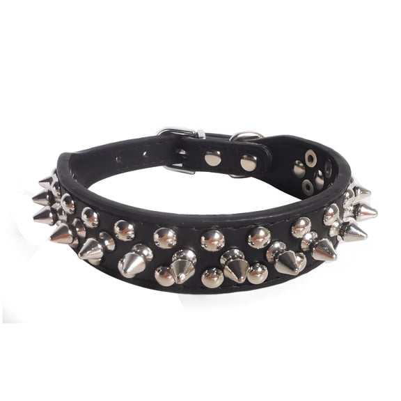 GASTROPOD Spiked Pu Leather Dog Collar Soft Funny Mushrooms Rivet Spike Studded Puppy Adjustable Outdoor Dog Collars for Small Medium Large Dogs Cats