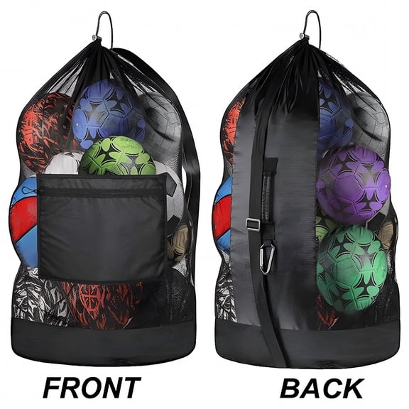 GASTROPOD Sports Ball Bag with Adjustable Shoulder Strap Large Capacity Basketball Volleyball Drawstring Storage Mesh Bag Sports Supplies