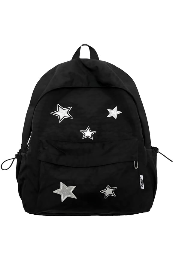 Star Backpack for Women, Kawaii Canvas Aesthetic Bookbag, Preppy Grunge Emo Trendy Backpack Bag