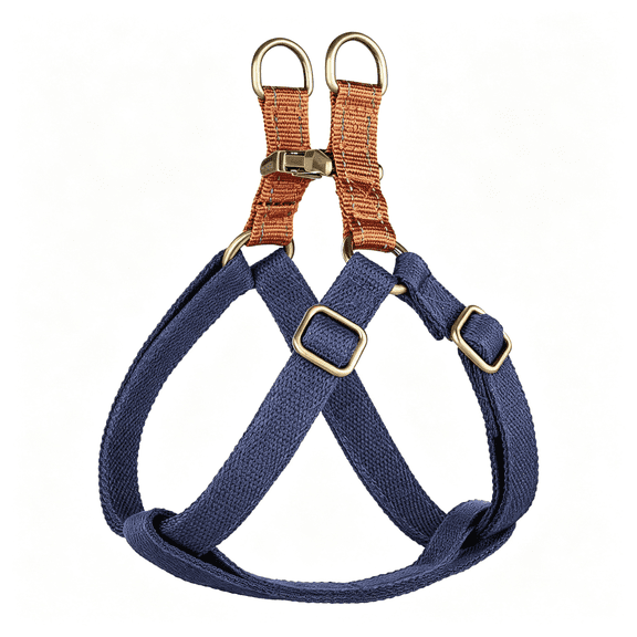GASTROPOD Step in Dog Harness with Metal Buckles, Freedom Nylon Dog Halter Vests for Medium Dogs Easy Walking Training(M:Chest 19-28", Dark Blue) Easy Walking Training Slip Leads for Dogs
