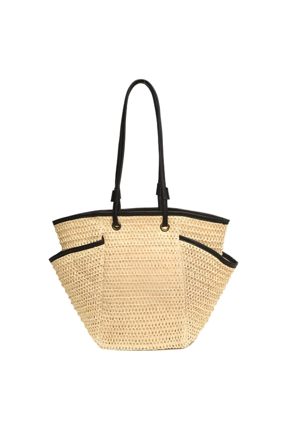 Straw Beach Bag Large Packable Summer Raffia Tote Bag Straw Purses and Handbags for Women Vacation