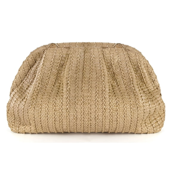 GASTROPOD Straw Clutch Purses Women Summer Cloud Bag Dumpling Pearl Handbag Woven Crossbody Chain Shoulder Beach Wallet Pearl Clutch