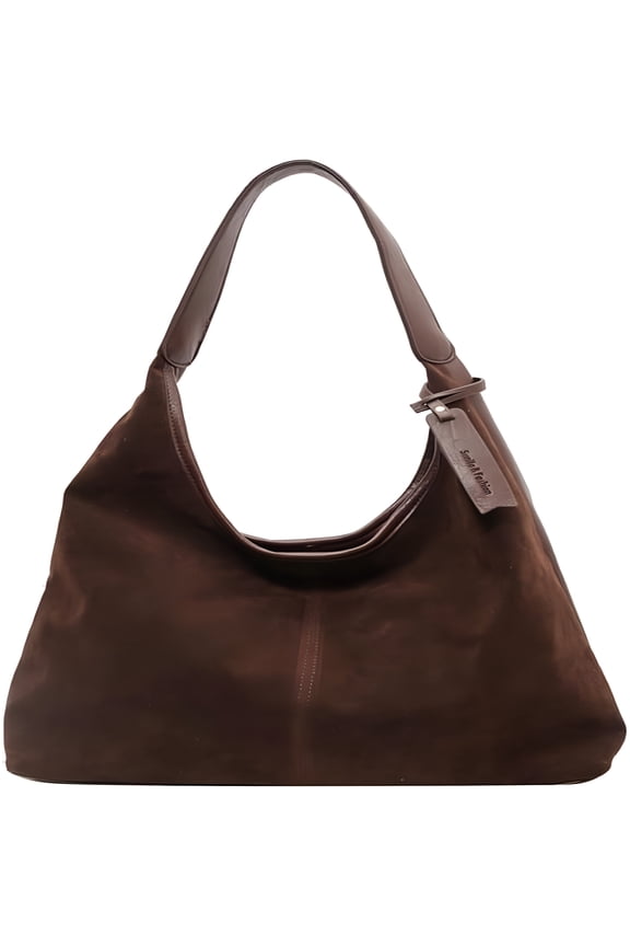 Suede Bags for Women Brown Suede Handbag Slouchy Bag Faux Suede Tote Bag Retro Suede Shoulder Bag Fall Purse