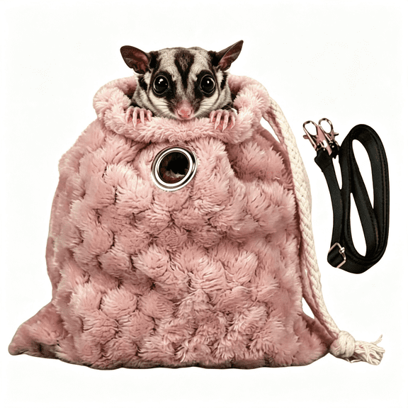 GASTROPOD Sugar Glider Bonding Pouch-Soft Sleeping Pouch with Breathable Vent&Drawstring Portable Travel Bag Small Animal Carrier for Sugar Glider Squirrel Hamster Rats Hedgehog Bird Parrot (Pink)