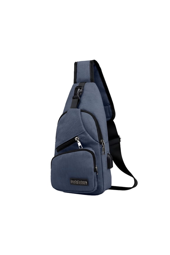 Summer Sling Bag Crossbody Backpack for Men Women - Crossbody Shoulder Bag Travel Hiking Casual Daypack with USB Charging Port & Headphone Hole Hiking Chest Bag