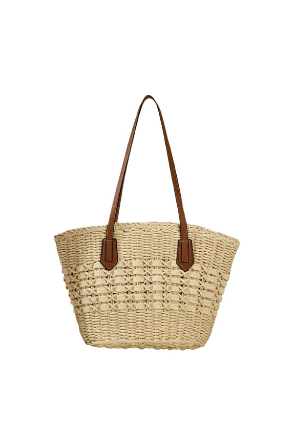 Summer Straw Bags for Women Straw Shoulder Bags Rattan Woven Top Handle Bag Hollow Raffia Crochet Beach Bag Casual Handbags