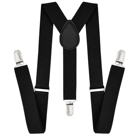 GASTROPOD Suspenders for Men Adjustable Men's Suspenders Clips Elastic Polyester Strong Flexibility Solid Color Suspenders for Men Heavy Duty 110cm*2.5cm,Black