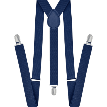 GASTROPOD Suspenders for Men Adjustable Men's Suspenders Clips Elastic Polyester Strong Flexibility Solid Color Suspenders for Men Heavy Duty 110cm*2.5cm,Navy Blue