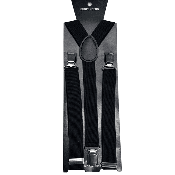 GASTROPOD Suspenders for Men Elastic Polyester Strap Adjustable Length Suspenders for Men Heavy Duty 3 Clips Pure Color Men's Suspenders 2.5x100cm,Black
