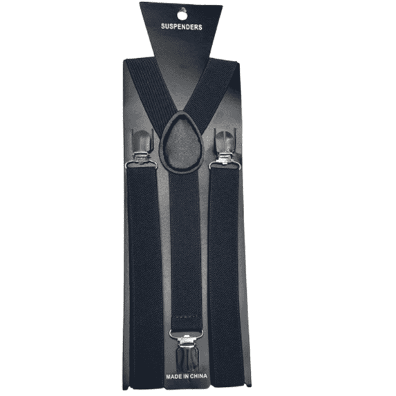TELOLY Men Elastic Adjustable Suspenders, 3 Clips 2.5x100cm, Deep Gray