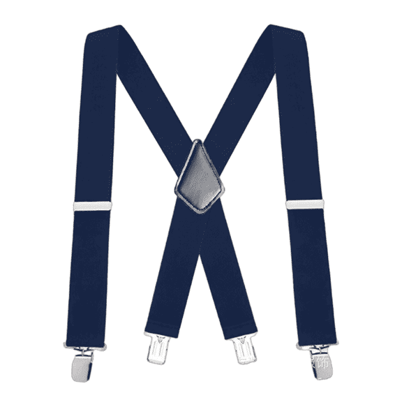 TELOLY Suspenders for Men 6 Clips Adjustable Length Elastic Polyester Suspenders for Men,Blue