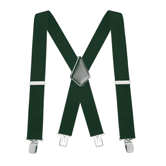 GASTROPOD Suspenders for Men 6 Clips Adjustable Length Elastic Polyester Suspenders for Men Heavy Duty Crossback Style Men's Suspenders 5x120cm,Green