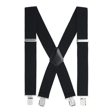 GASTROPOD Suspenders for Men Adjustable 6 Clips Elastic Crossback Men’s Suspenders Multi-Color Suspenders for Men Heavy Duty 3.5x120cm,Black
