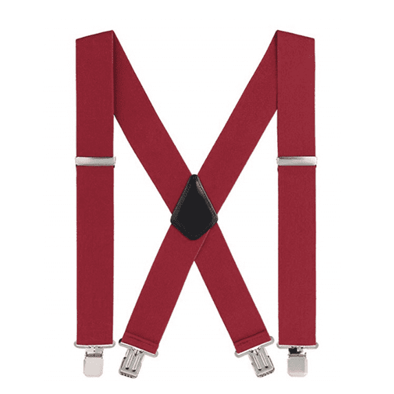GASTROPOD Suspenders for Men Adjustable 6 Clips Elastic Crossback Men’s Suspenders Multi-Color Suspenders for Men Heavy Duty 3.5x120cm,Red