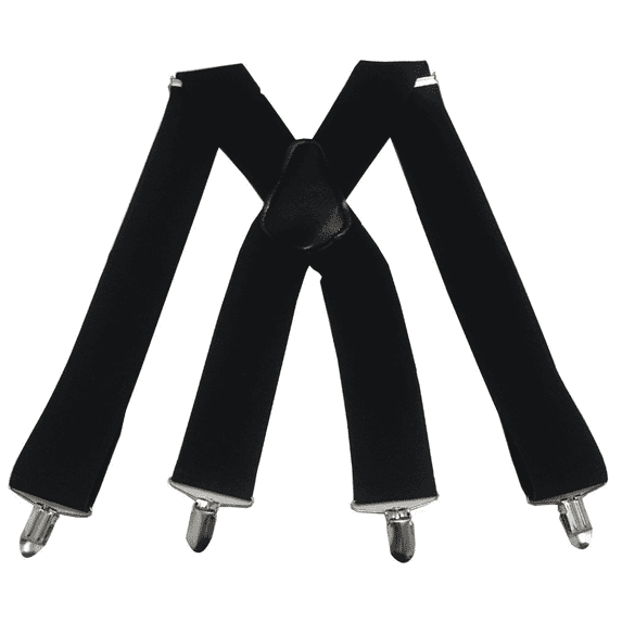 GASTROPOD Suspenders for Men Adjustable Length Crossback Design Suspenders for Men Heavy Duty Clips Elastic Men's Suspenders 5x100cm,Black