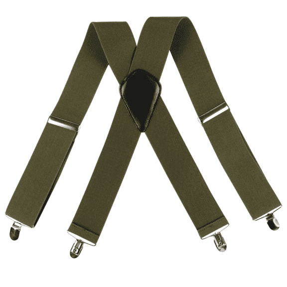 TELOLY Suspenders for Men Adjustable Length Crossback Design Suspenders for Men,Green