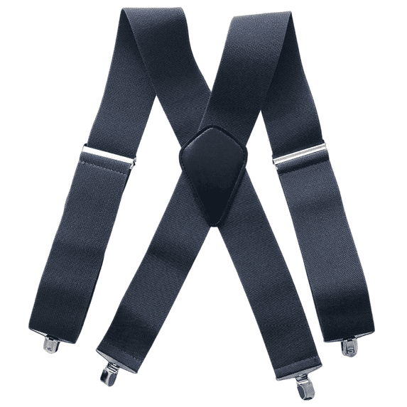 GASTROPOD Suspenders for Men Elastic Polyester Crossback Design Men's Suspenders 4 Heavy Duty Clips Suspenders for Men Heavy Duty 5x100cm,Navy Blue