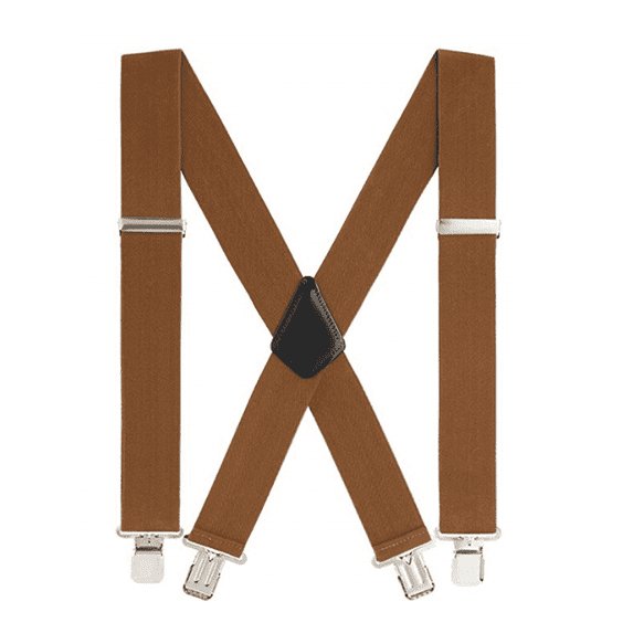 GASTROPOD Suspenders for Men Heavy Duty Adjustable Suspenders 6 Clips Elastic Crossback Men's Suspenders 3.5x120cm,Coffee