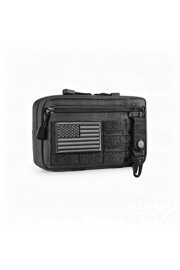 Tactical Molle Admin Pouch Utility Laser Cut Edc Tool Pouch Bag Horizontal Modular Pouches Include Us Flag Patch and Keychain Modular Molle Pouches