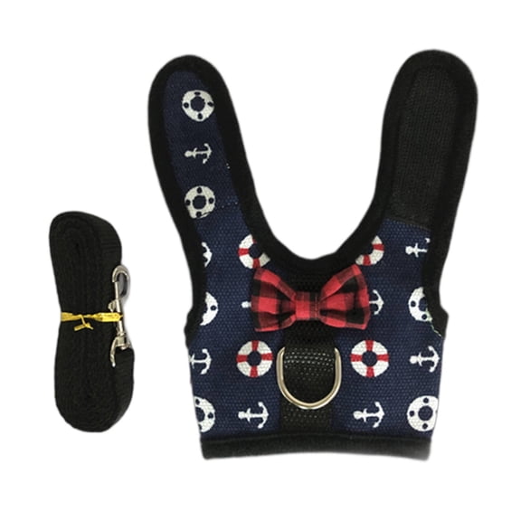 GASTROPOD Teacup Dog Harness and Leash Set for Small Pets Soft Breathable Rabbit Cat Kitten Harness with Safety Buckle Lightweight Puppy Walking Vest for Chinchilla Guinea Pig Chest Girth 7-9 In