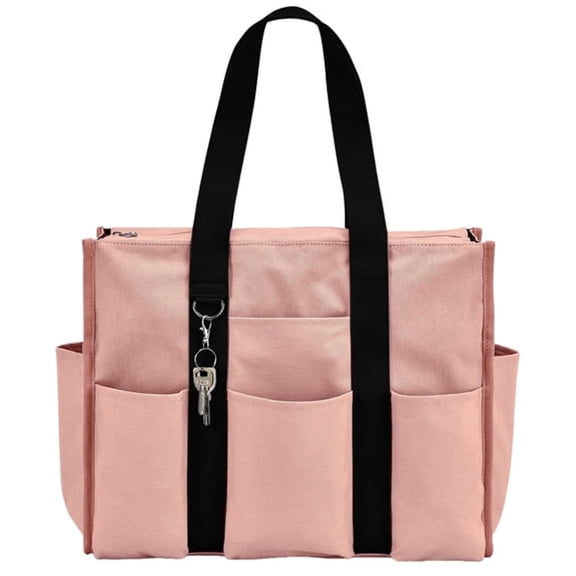 GASTROPOD Tote Bag for Women with Zipper,Large Canvas Laptop Totes with Multi-Pockets for Collegers,Teacher,Nuser,Doctor,Durable Beach Bag for Travel,Work,Gym(Pink Totes)