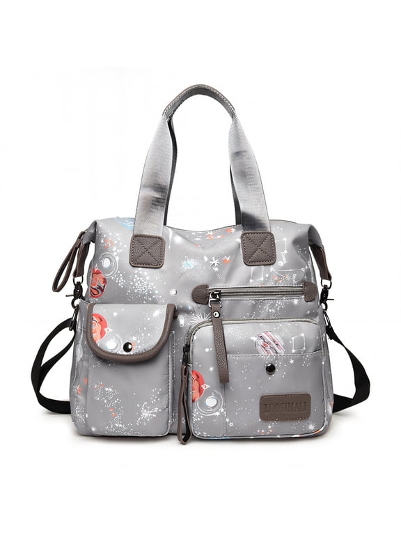 Tote Bag for Women,Waterproof and Freeze-Proof Nurse Bag,High-Quality Nylon Material Cross Body Purse,Gray