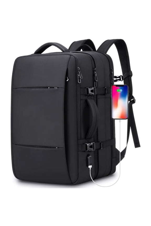 Travel Backpack with Usb Charging Port 40L Expandable 17 Inch Carry on Backpack Water-Resistant Work Business Laptop Backpack for Men Waterproof High Capacity Backpack