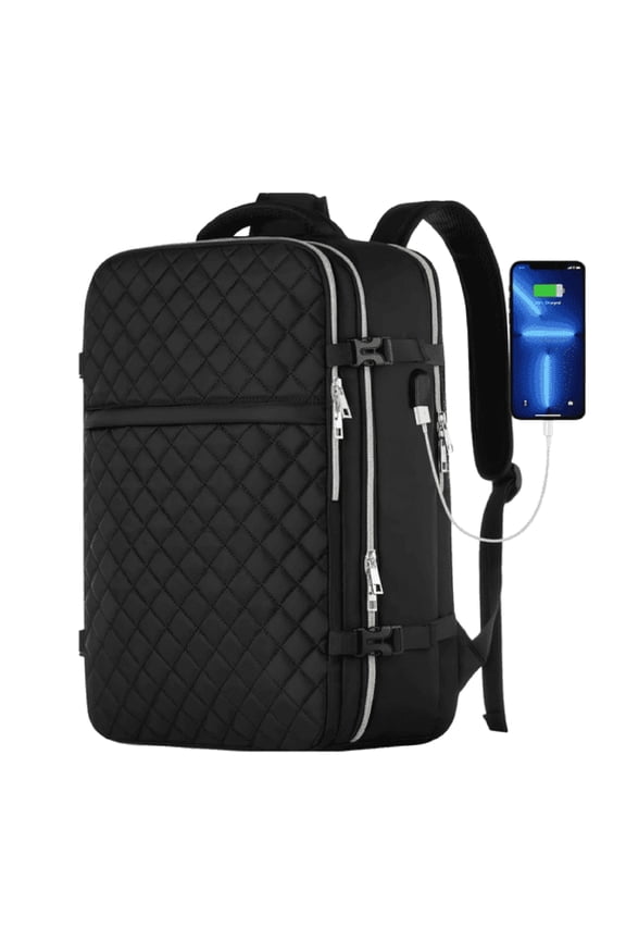 Travel Backpack for Women and Men,40L Flight Approved Carry on Bag,Water Resistant Large Casual Daypack Fit 17 Inch Laptop with Usb Charging Port,Camping Bag