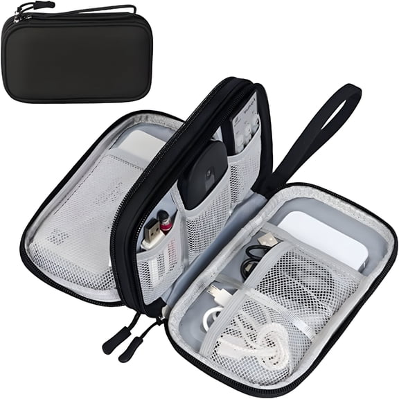 GASTROPOD Travel Cable Organizer Pouch, Waterproof Double Layer Electronic Accessories Case for Cords, Chargers, Phone, Passport