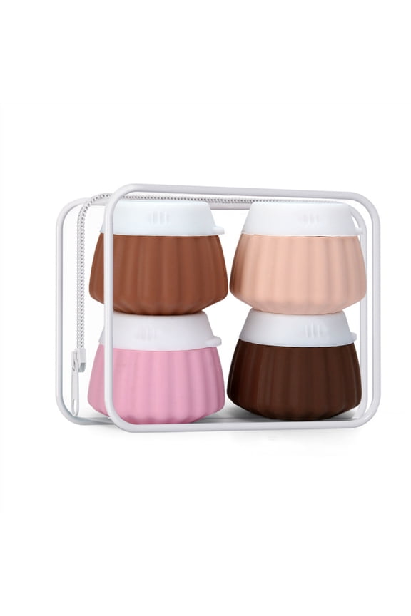 Travel Containers for Toiletries 4 Pack,Tsa Approved Travel Size Toiletries,Portable Size Containers,With Clear Bag Leak Proof Silicone Jars,Essentials Creams Jars Carrying Small Items