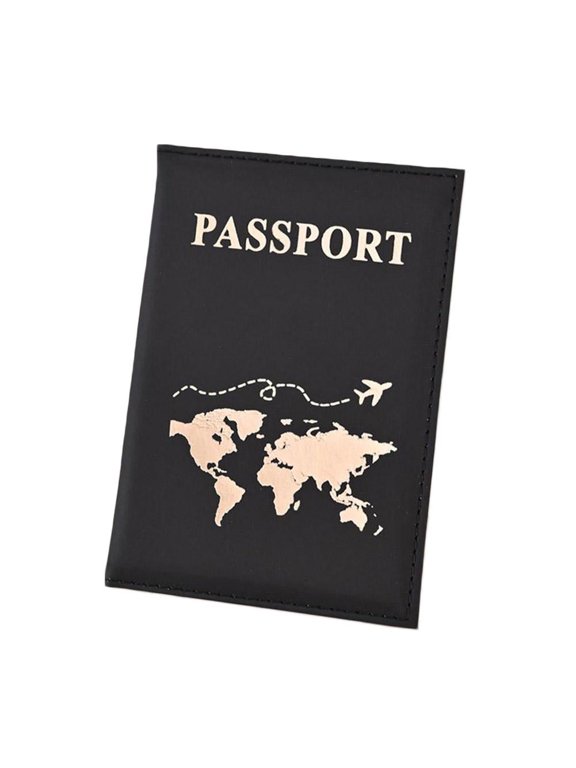 Travel Essentials, Travel Accessories, Couples Passport Holder, Map Passport for Case Pu Leather Passport Cover Travel Wallet Document Book Organizer for Women, 14 * 10Cm