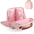 thumbnail image 1 of GASTROPOD Travel Makeup Bag for Women,Large Capacity Standing Make Up Pouch,Quilted Waterproof Cosmetic Organizer with Jewelry Compartments,Portable Toiletry Case,Pink, 1 of 14