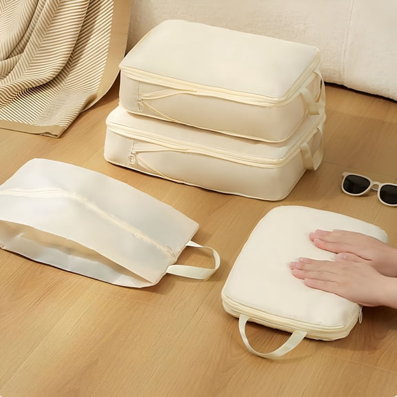 GASTROPOD 2026 New Travel Storage Bags 4-Piece Set Waterproof Large Capacity Compression Packing Cubes Luggage Organizers Double Layer Zipper Travel Organizer Bags for Toiletries Business Trip