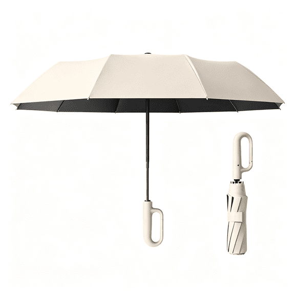 GASTROPOD Umbrella for Rain & Sun, Automatic Folding Uv Umbrellas with Ring Handle, Compact Reverse Umbrella, Uv-Blocking Canopy, Wind and Water Resistant Design for Daily Commute & Travel