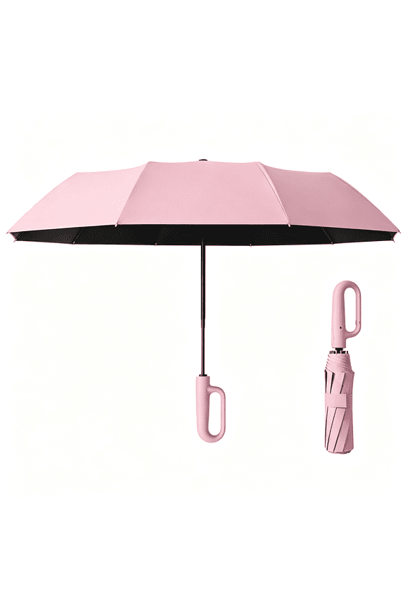 Umbrella for Rain & Sun,Automatic Folding Uv Umbrellas with Ring Handle,Compact Reverse Umbrella,Uv-Blocking Canopy,Wind and Water Resistant Design for Daily Commute & Travel