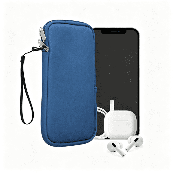 GASTROPOD Universal Phone Pouch Size Xxl-7"-Neoprene Smartphone Pouch with Zip-Water-Repellent Mobile Phone Case-Sleeve in Baltic Blue,Durable Cell Phone Pouch