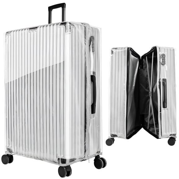 GASTROPOD Upgraded Zippered Clear PVC Suitcase Cover, Suitcase Luggage Protector Suitcase Cover,28