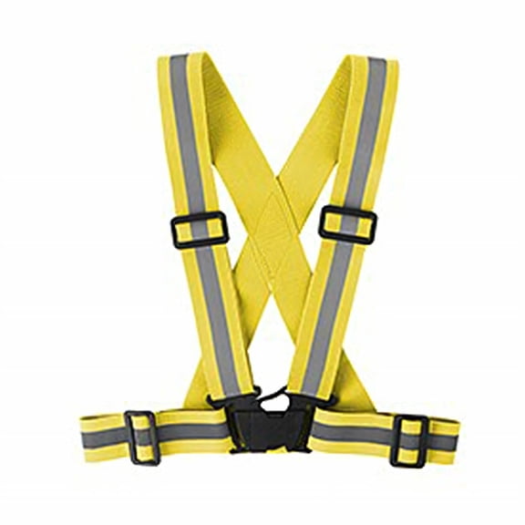 TELOLY Reflective Running Vest,Adjustable Shoulder Straps Elastic Waistband,Yellow
