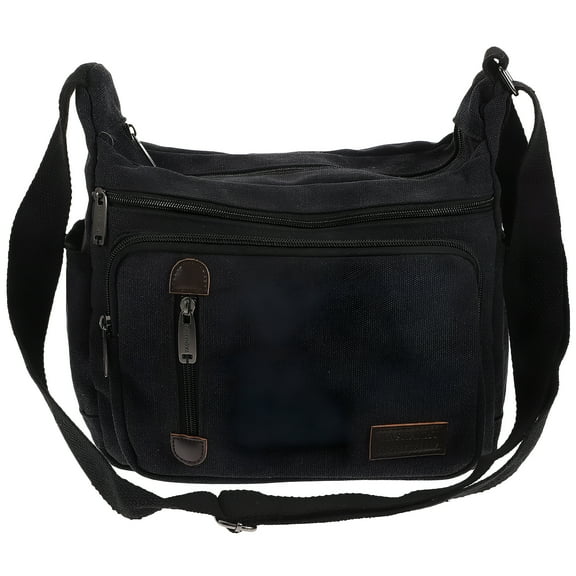 GASTROPOD Vintage Canvas Messenger Bag for Men and Laptop Satchel (Black)