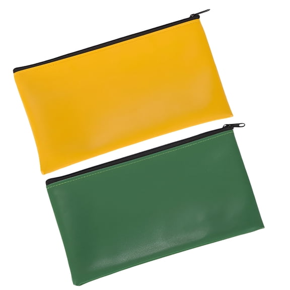 GASTROPOD Waterproof Deposit Bag 2 Pcs Bank Bags Cash Pouch Portable Documents Office File Holder with Zipper Leather