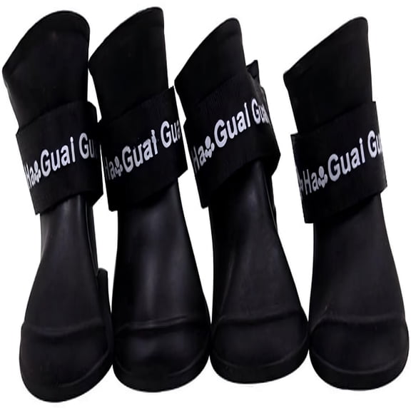 GASTROPOD Waterproof Dog Boots Anti-Slip, Small Medium Dogs, Black, One Size Dog Shoes For Medium Dogs